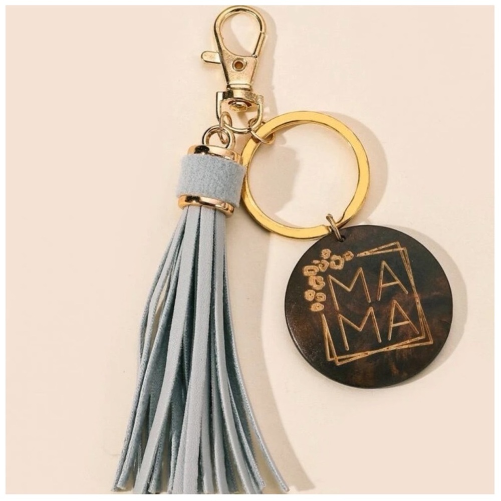 💝Boutique 🩶🤎MAMA Tassel Keychain🔑 - Picture 1 of 5
